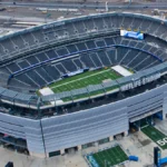 Aerial view of MetLife Stadium in East Rutherford, New Jersey, host of the 2026 World Cup final