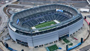 Aerial view of MetLife Stadium in East Rutherford, New Jersey, host of the 2026 World Cup final